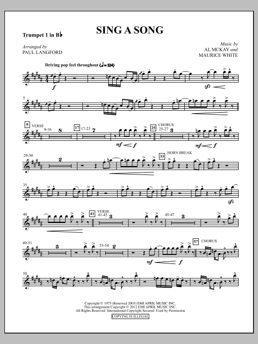 Produktbild zu: Sing A Song - Trumpet 1