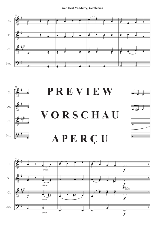 Produktgalerie: Seite 3 von 3 God Rest Ye Merry, Gentlemen , , (Flöte, Oboe, Klarinette in B, Fagott)