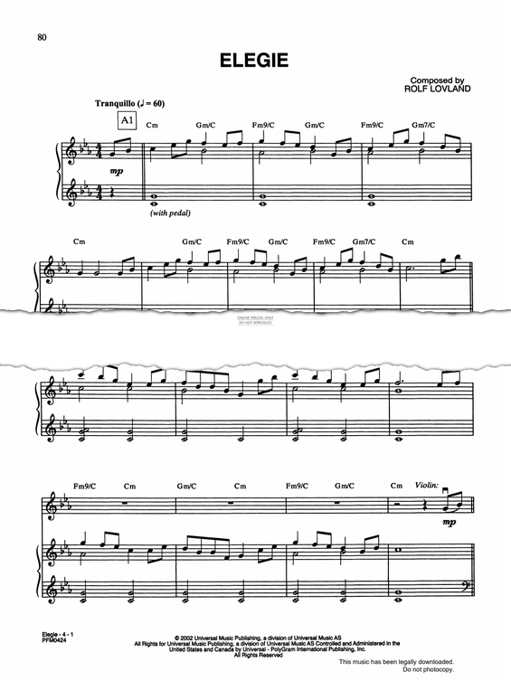 Produktgalerie: Seite 1 von 1 Elegie, Rolf Lovland, Klavier, Violine