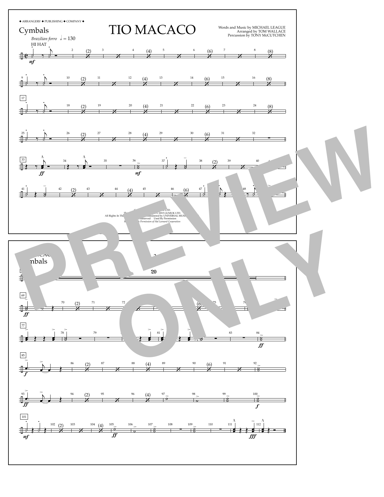 Produktgalerie: Seite 1 von 1 Tio Macaco - Cymbals, Tom Wallace, Ensemble