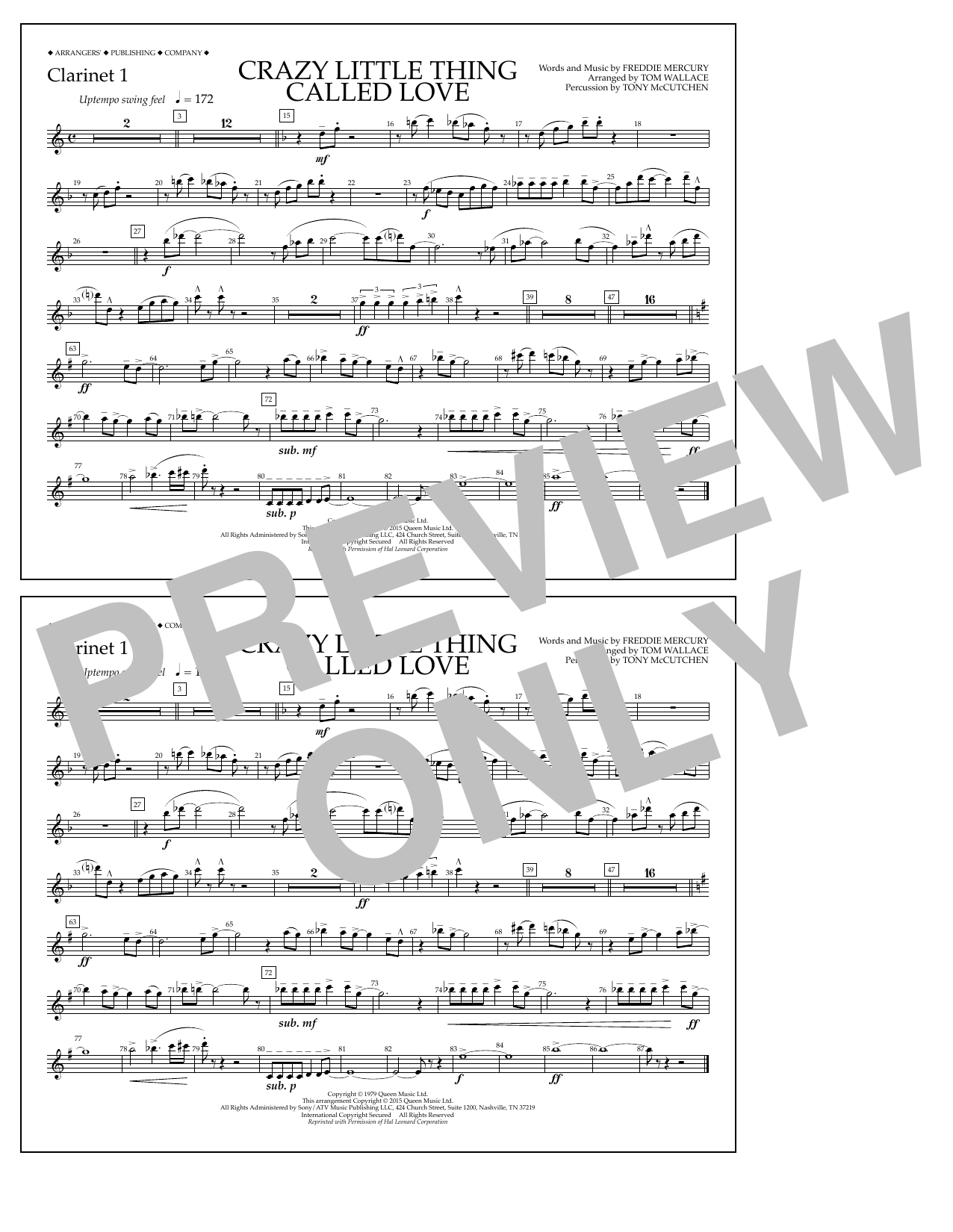 Produktbild zu: Crazy Little Thing Called Love - Clarinet 1