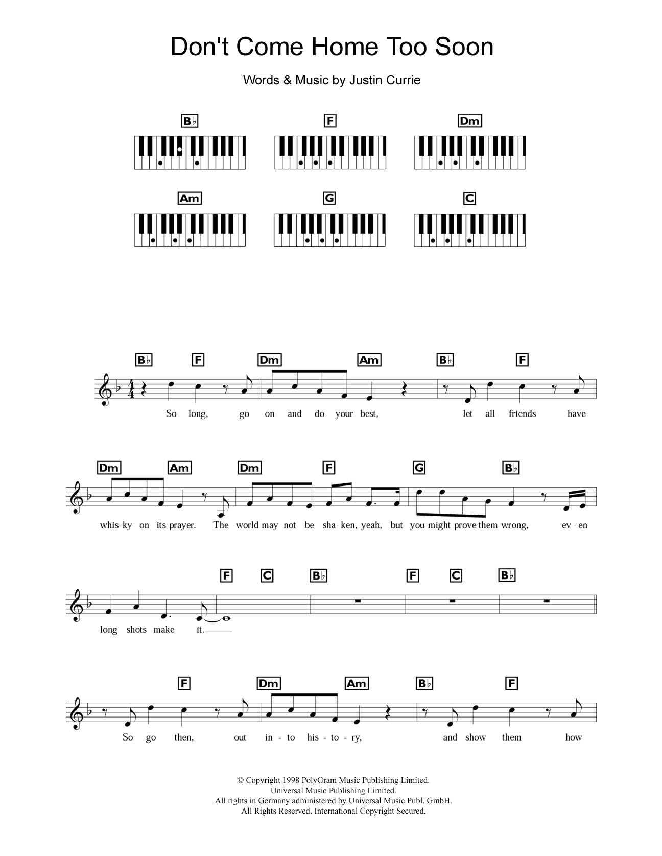 Produktbild zu: Don't Come Home Too Soon (Scotland's World Cup '98 Theme)