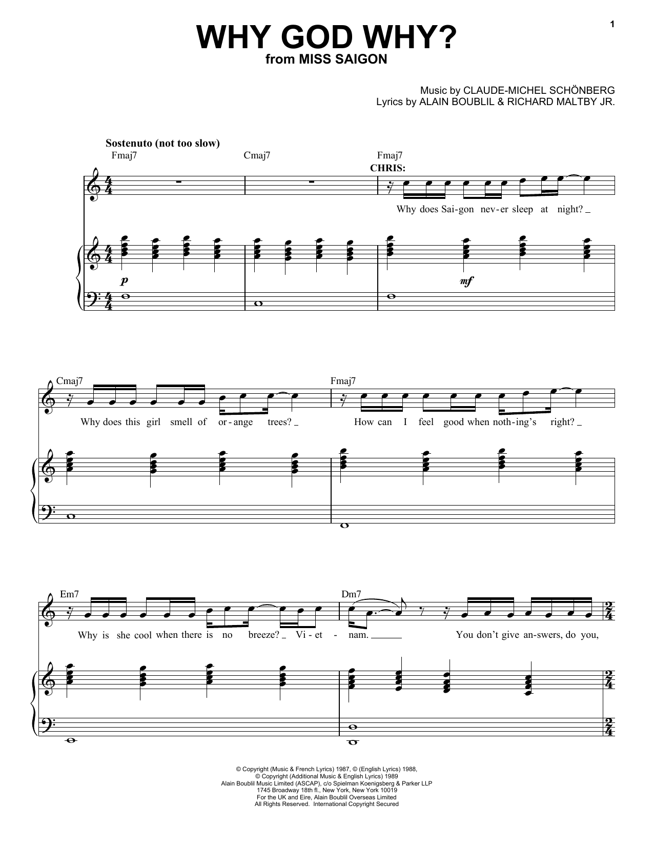 Produktbild zu: Why God Why? (from Miss Saigon)
