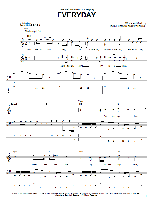 Produktgalerie: Seite 1 von 1 Everyday, Dave Matthews Band, E-Bass