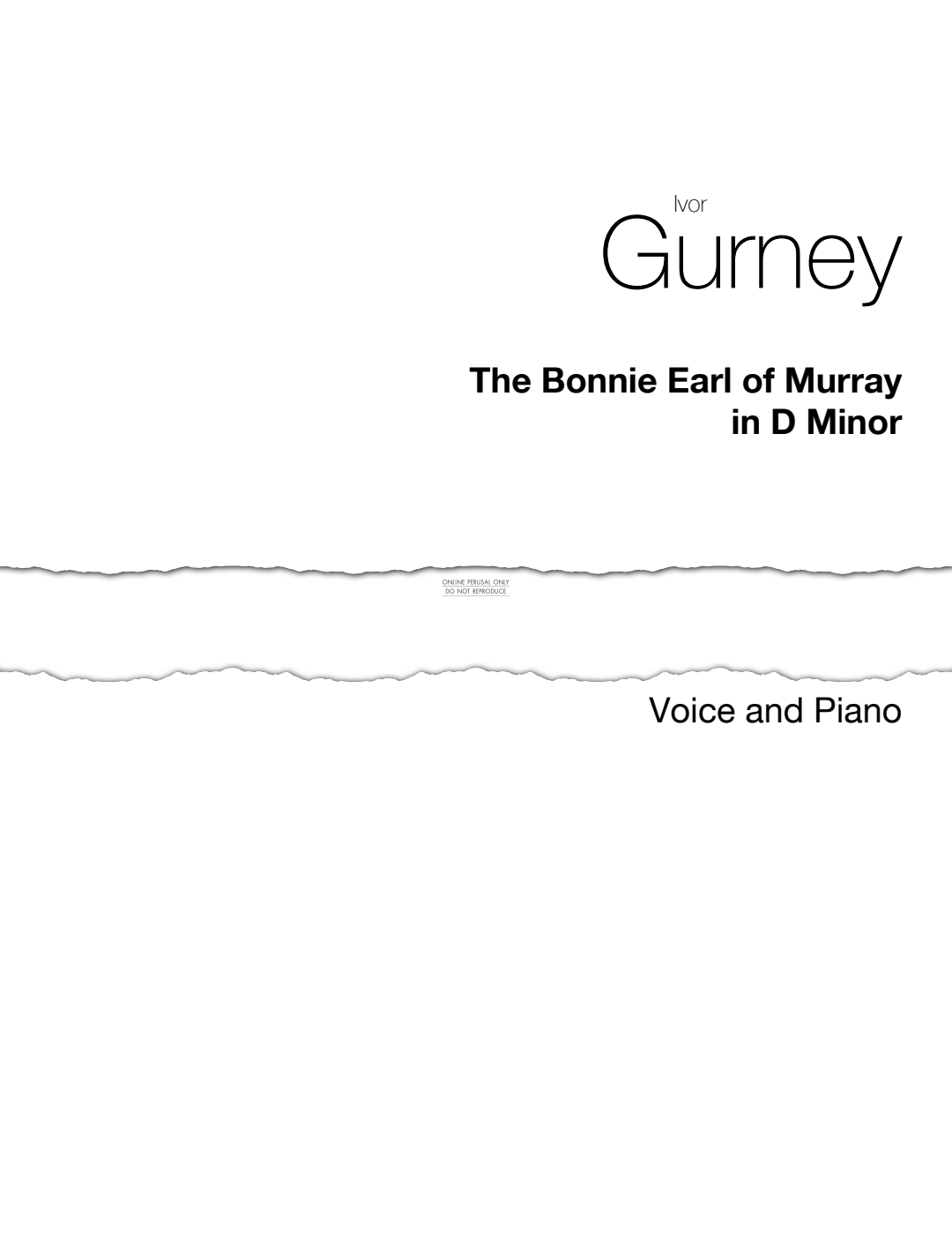 Produktgalerie: Seite 1 von 1 Bonnie Earl Of Murray, Ivor Gurney, Gesang, Klavier