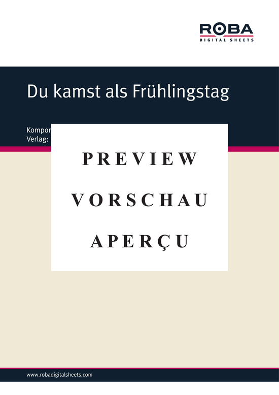 Product gallery: Page 2 of 3 Du kamst als Frühlingstag , , (Piano solo with underlaid text)
