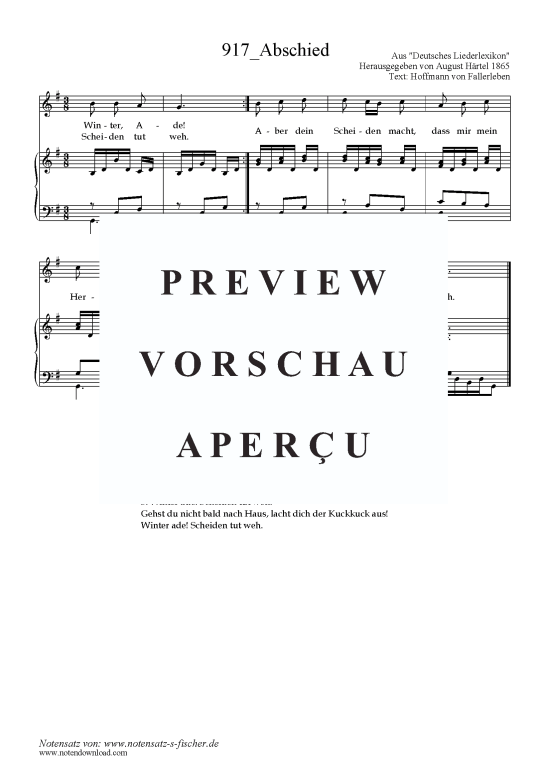 Product picture to: Abschied Text: Hoffmann von Fallerleben