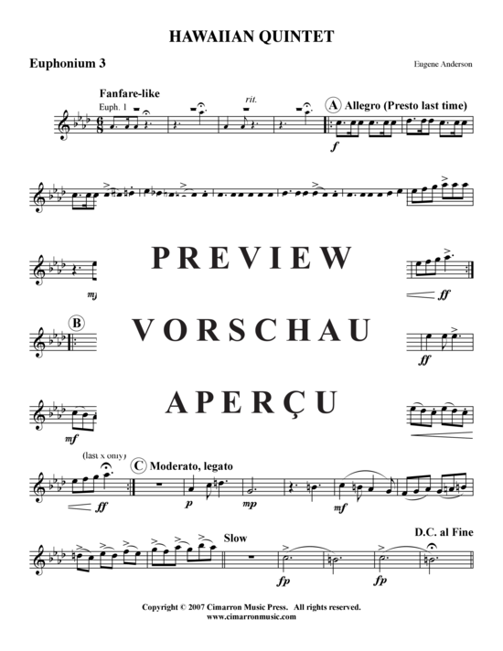 Product gallery: Page 9 of 11 Hawaiian Quintett 88 , , (Tuba-Ensemble: Baritone/Pos+Tuba)