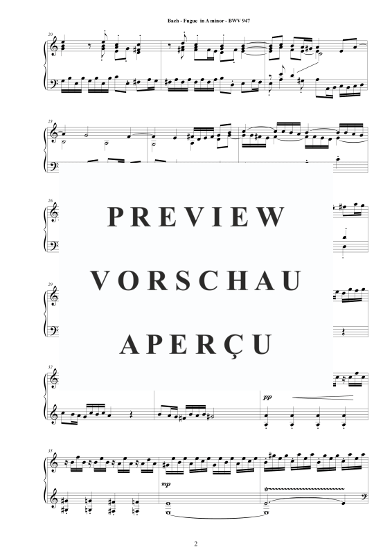 Produktgalerie: Seite 3 von 9 Fuge in A-Moll BWV 561b, , Klavier Solo