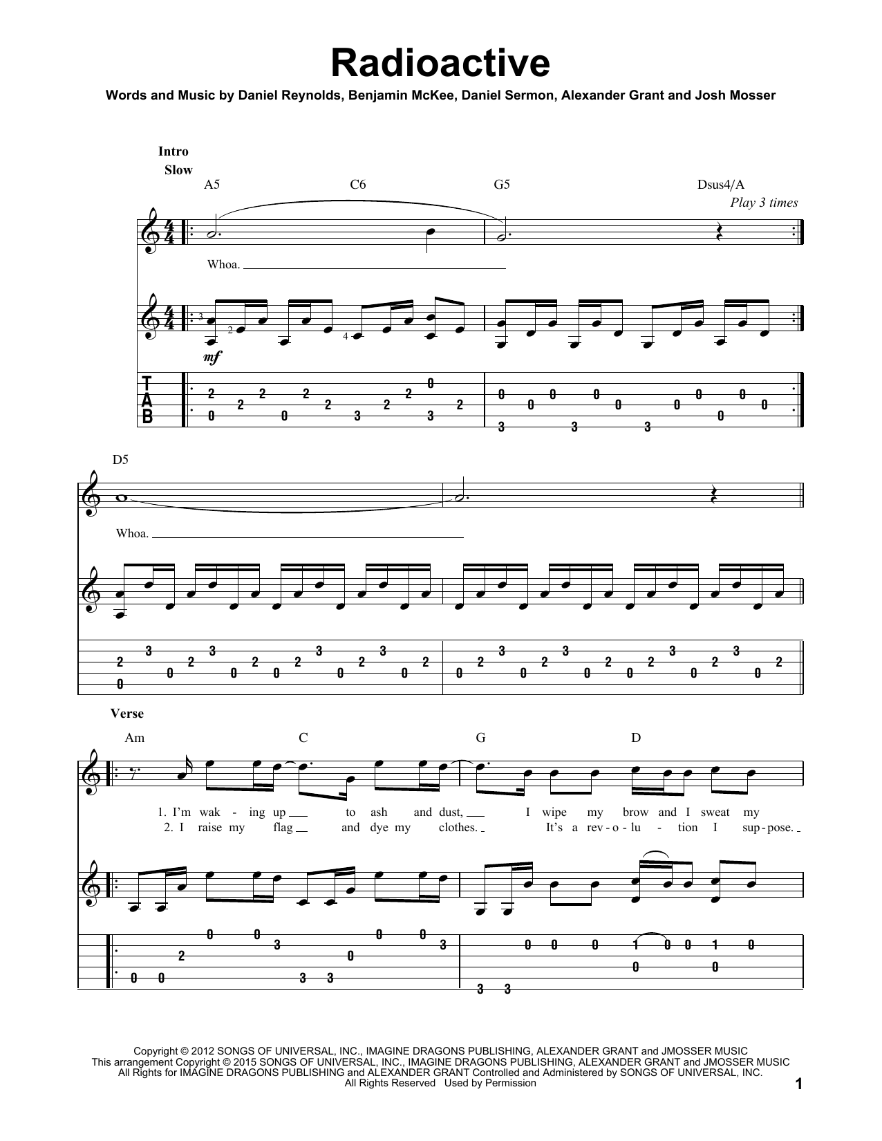 Produktgalerie: Seite 1 von 1 Radioactive, Imagine Dragons, Gitarre