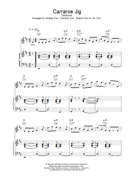 Produktgalerie: Seite 1 von 1 Carraroe Jig, The Corrs, Gesang, Gitarre, Klavier