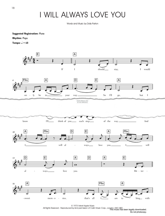 Produktgalerie: Seite 1 von 1 I Will Always Love You, Dolly Parton, Gesang, Gitarre, Keyboard