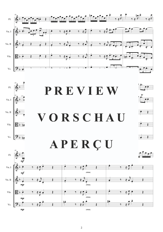 Produktgalerie: Seite 3 von 11 Concerto No.2 to 5 in F major Op.5, , Querflöte Solo und Streicher Ensemble