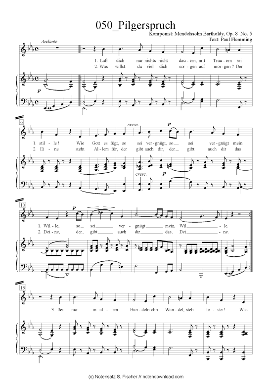 Product picture to: Pilgerspruch Felix Mendelssohn Bartholdy (1809-1947)