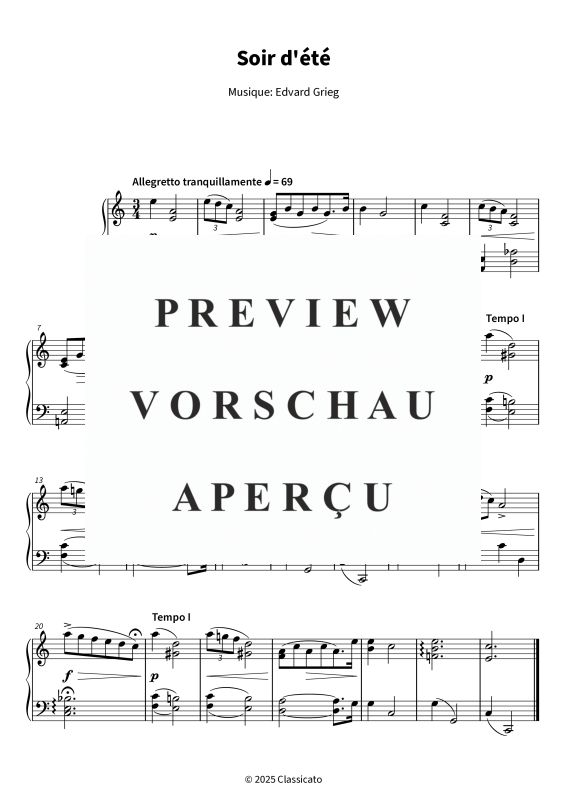 Product gallery: Page 1 of 4 Soir d´été - version simplifiée, , Piano Solo