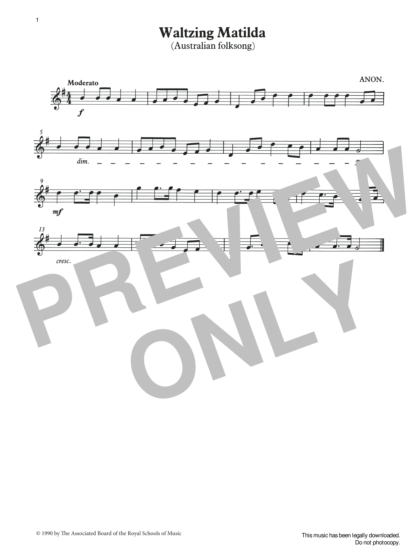 Produktgalerie: Seite 1 von 1 Waltzing Matilda from Graded Music for Tuned Percussion, Book I, Trad. Australian, Percussion