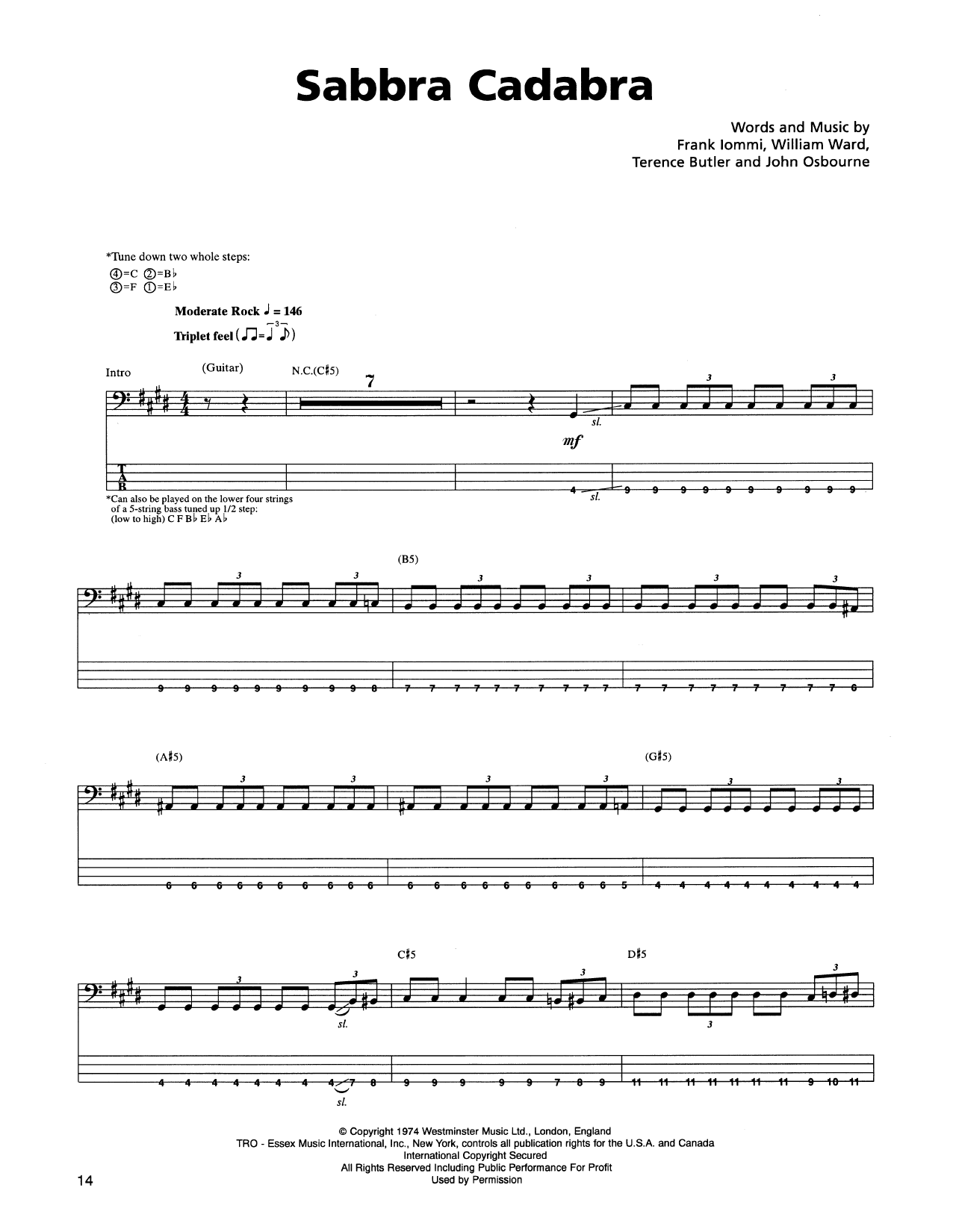 Produktgalerie: Seite 1 von 1 Sabbra Cadabra, Metallica, E-Bass