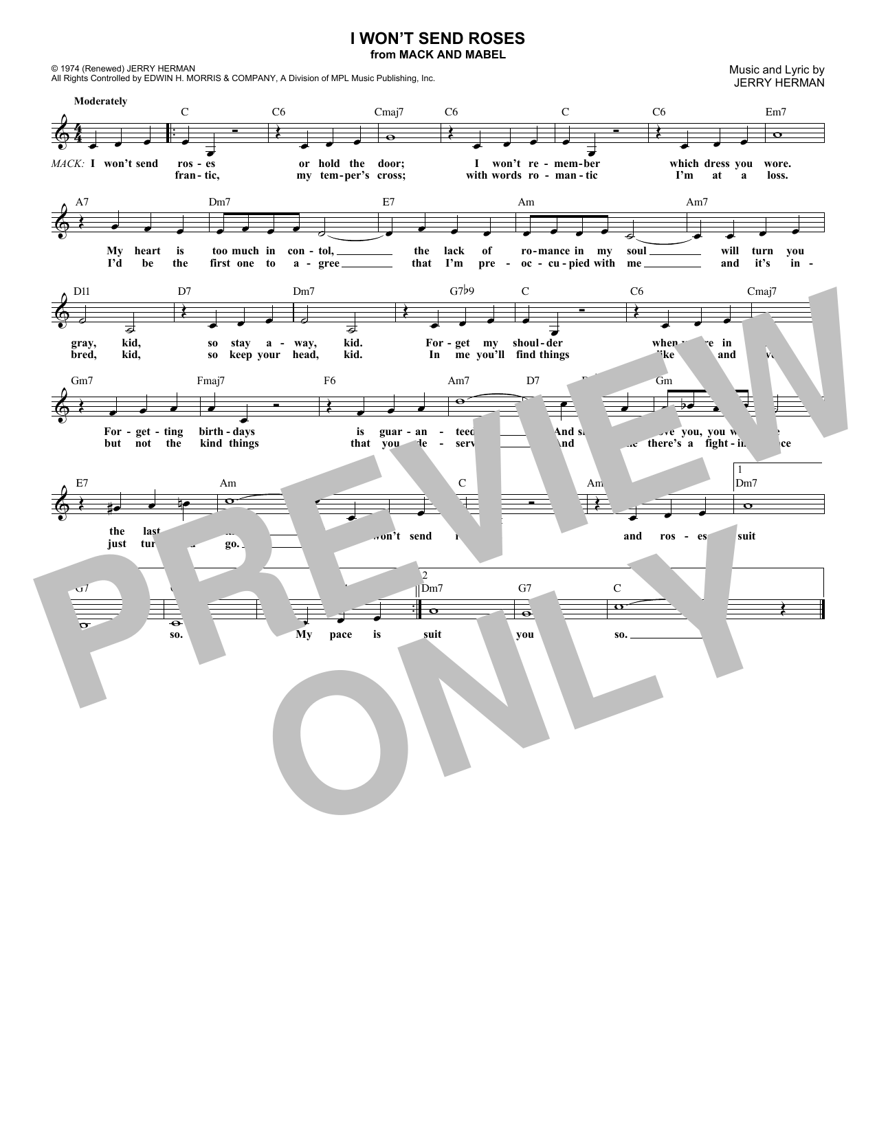 Product gallery: Page 1 of 1 I Won't Send Roses, Jerry Herman