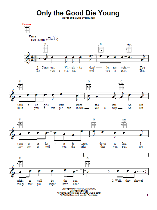 Product gallery: Page 1 of 1 Only The Good Die Young, Billy Joel