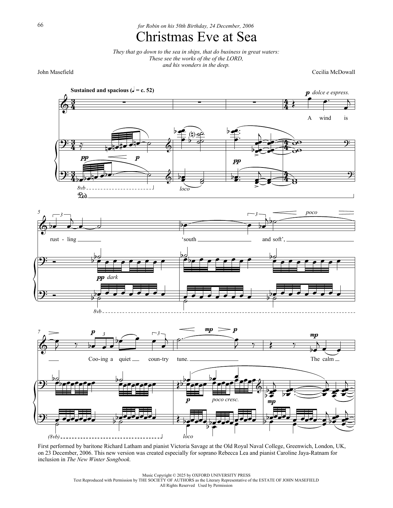 Produktgalerie: Seite 1 von 1 Christmas Eve At Sea, Cecilia McDowall, Gesang, Klavier