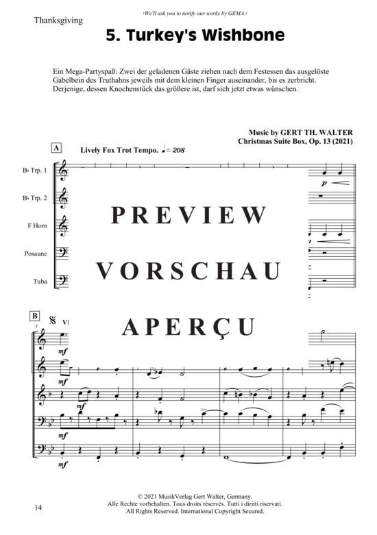 Produktgalerie: Seite 2 von 4 Turkey´s Wishbone , , (Blechbläser Quintett)