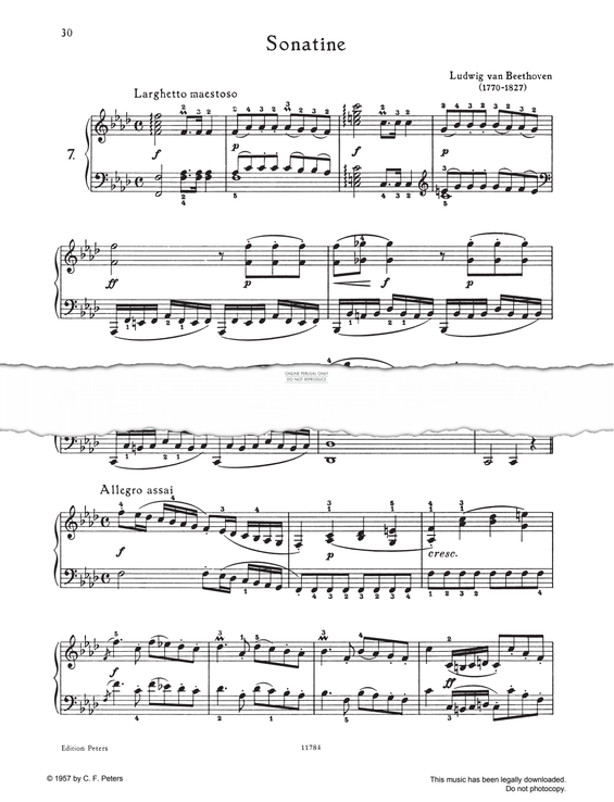 Produktgalerie: Seite 1 von 1 Sonatina F-minor, Ludwig van Beethoven, Klavier