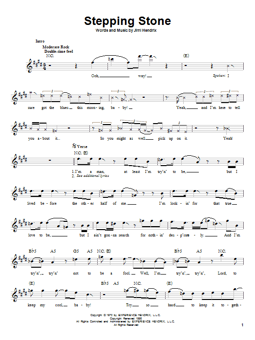 Produktgalerie: Seite 1 von 1 Stepping Stone, Jimi Hendrix, Gitarre