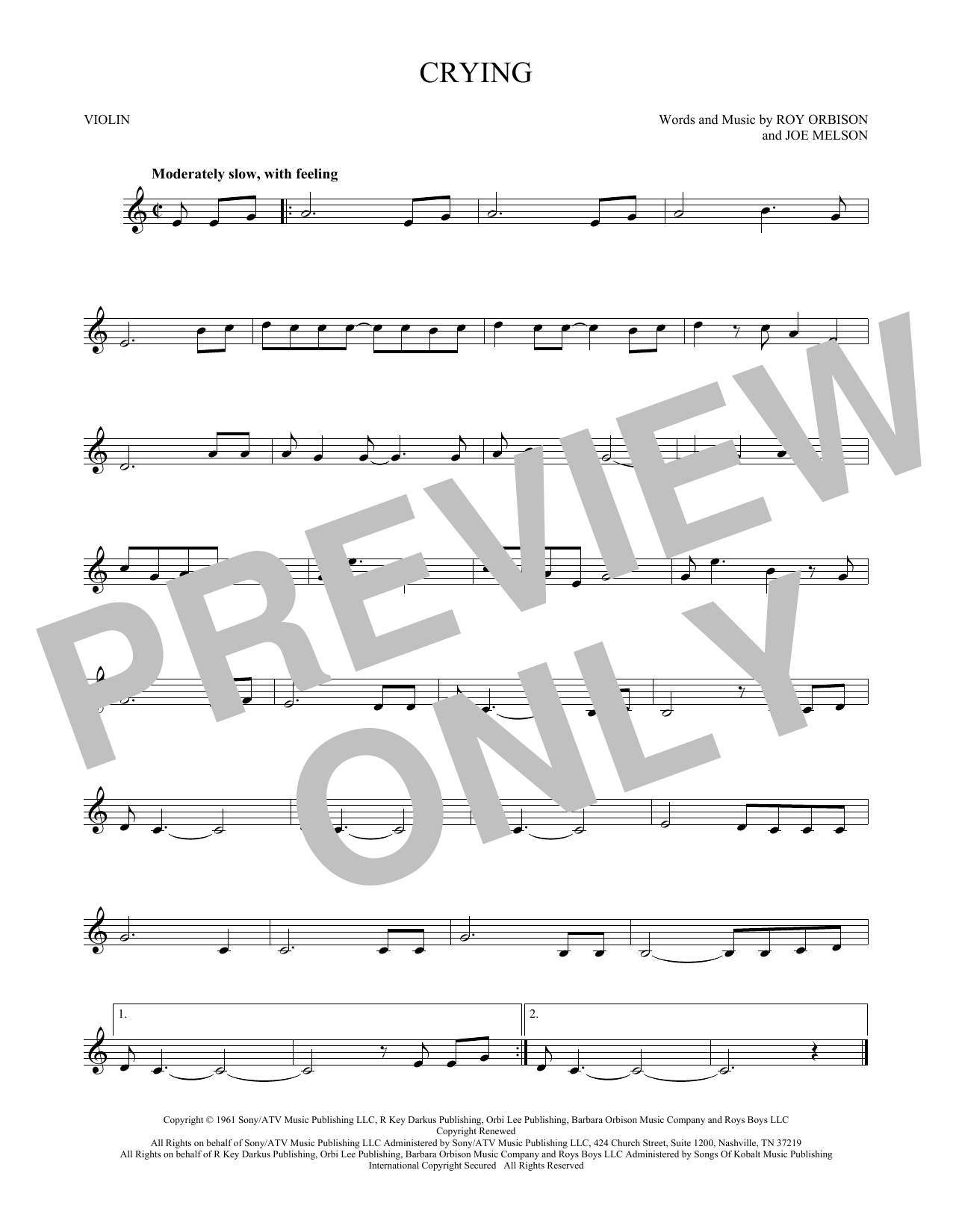 Product gallery: Page 1 of 1 Crying, Roy Orbison