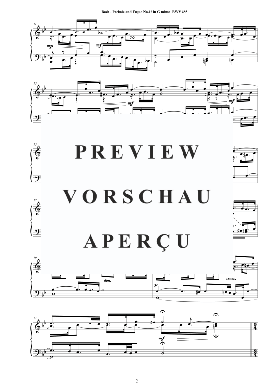 Product gallery: Page 3 of 8 Prelude and Fugue in G minor BWV 885, , Solo Piano