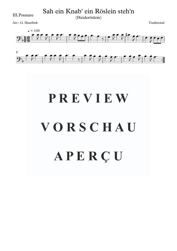 gallery: Sah ein Knab´ ein Röslein steh´n - Heideröslein, , (Blechbläserquartett)