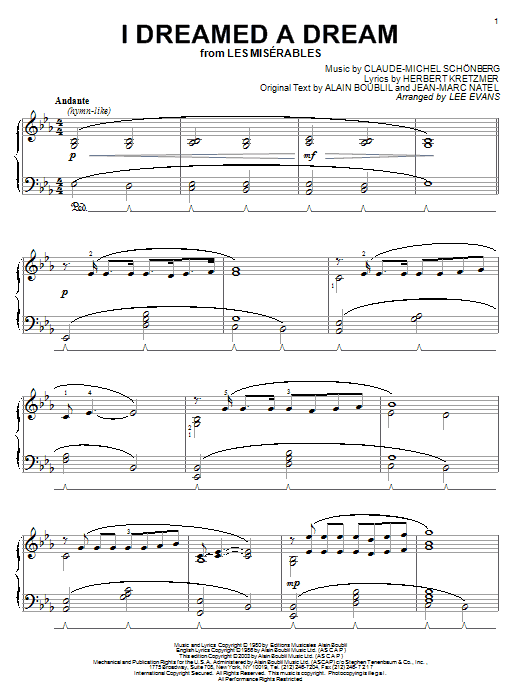 Product gallery: Page 1 of 1 I Dreamed A Dream, Claude-Michel Schonberg