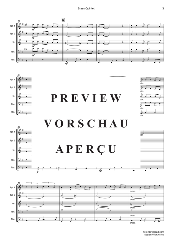 Product gallery: Page 4 of 17 Sealed With A Kiss , Donovan, Jason, (Brass Quintet)