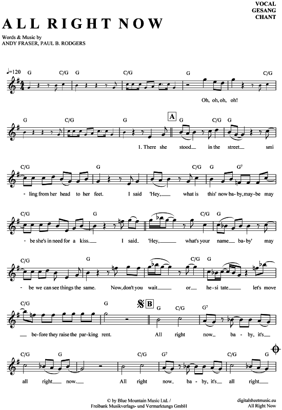 Product gallery: Page 1 of 4 All right now , Free, (vocals)