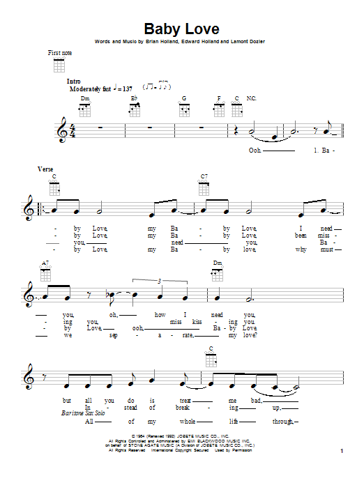 Produktgalerie: Seite 1 von 1 Baby Love, The Supremes, Ukulele