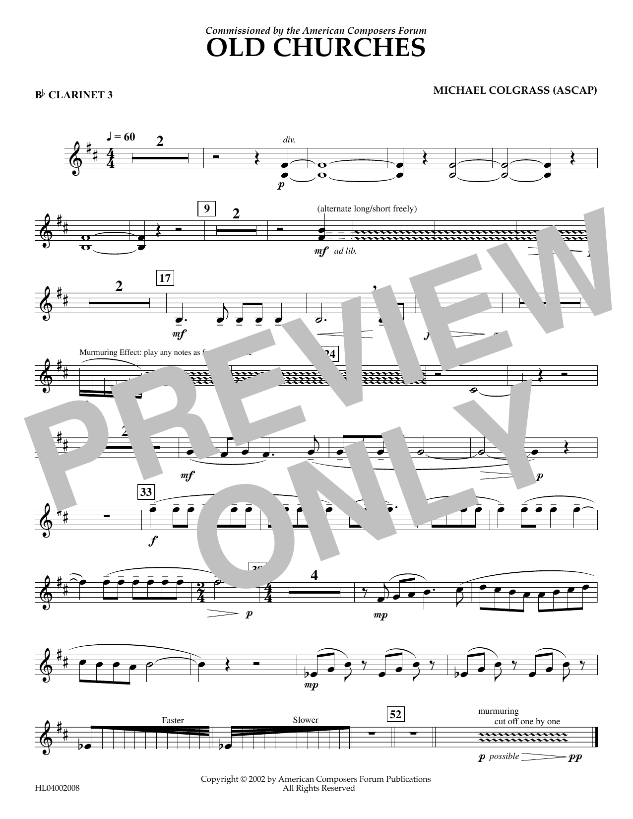Produktbild zu: Old Churches - Bb Clarinet 3