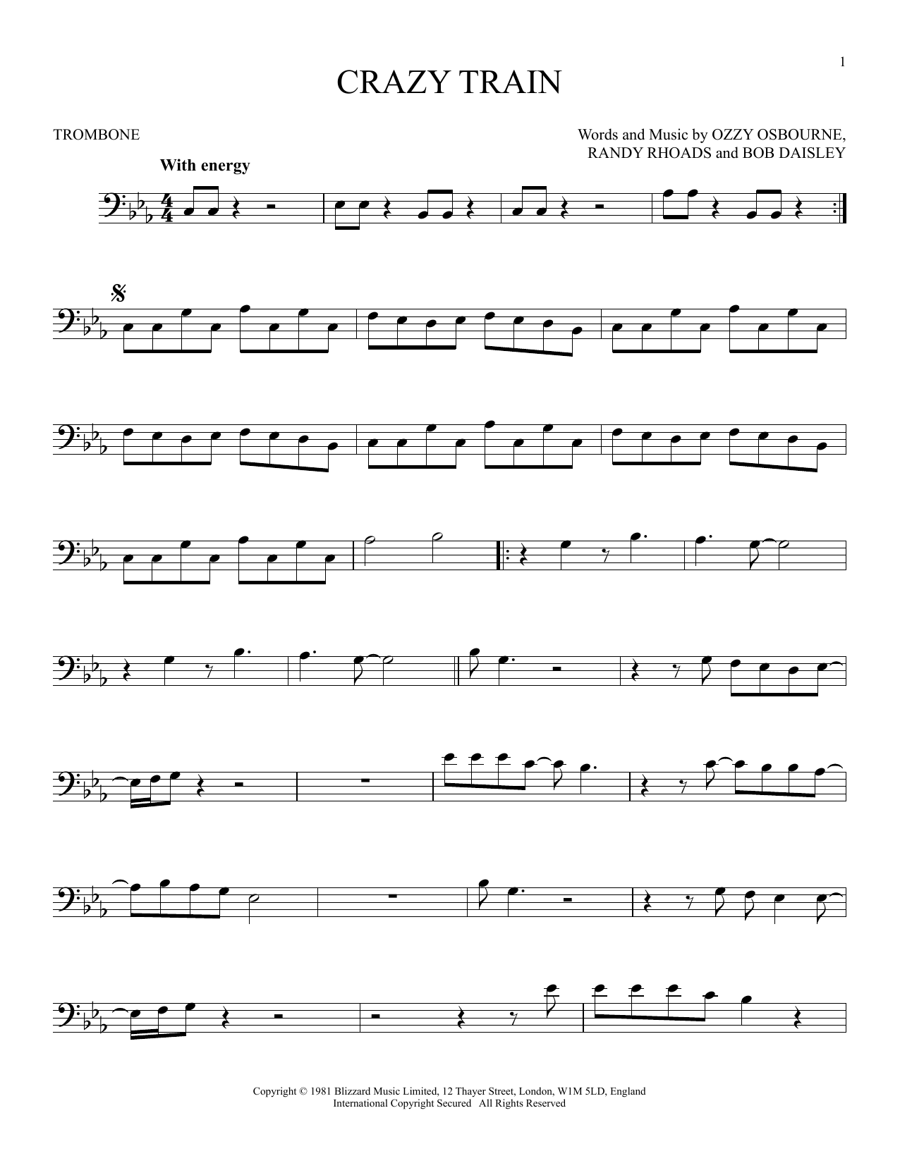 Product gallery: Page 1 of 1 Crazy Train, Ozzy Osbourne