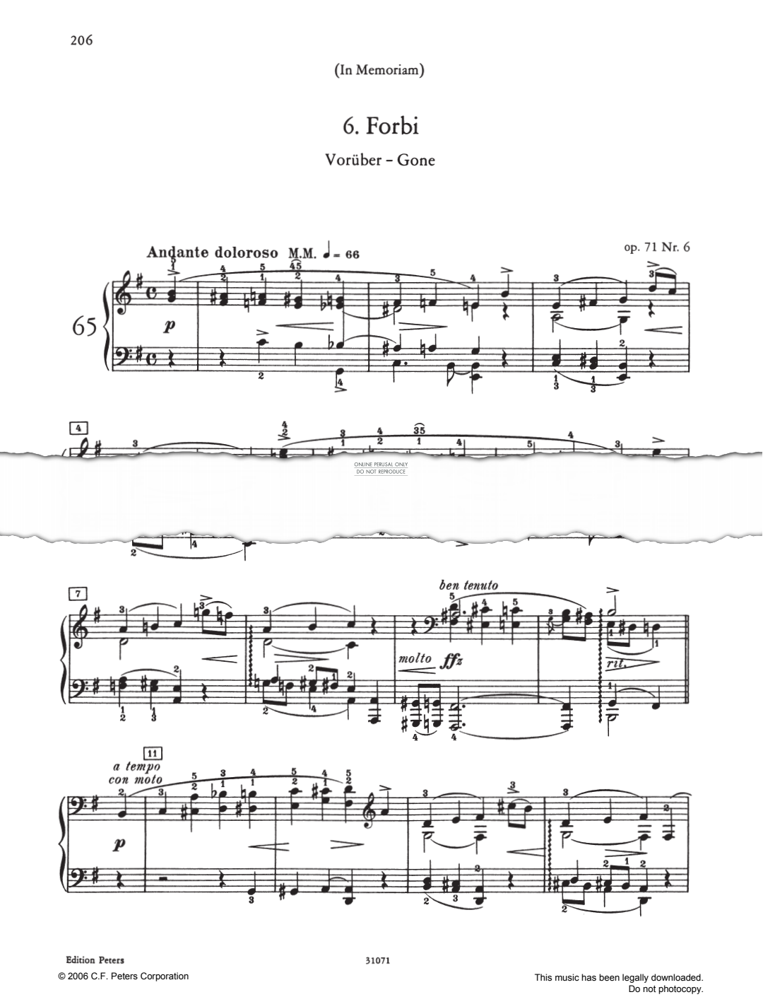 Produktbild zu: Forbi Op. 71