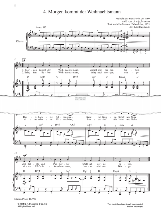 Produktgalerie: Seite 1 von 1 Cool Christmas: Morgen kommt der Weihnachtsmann, German Traditional, Gesang, Klavier