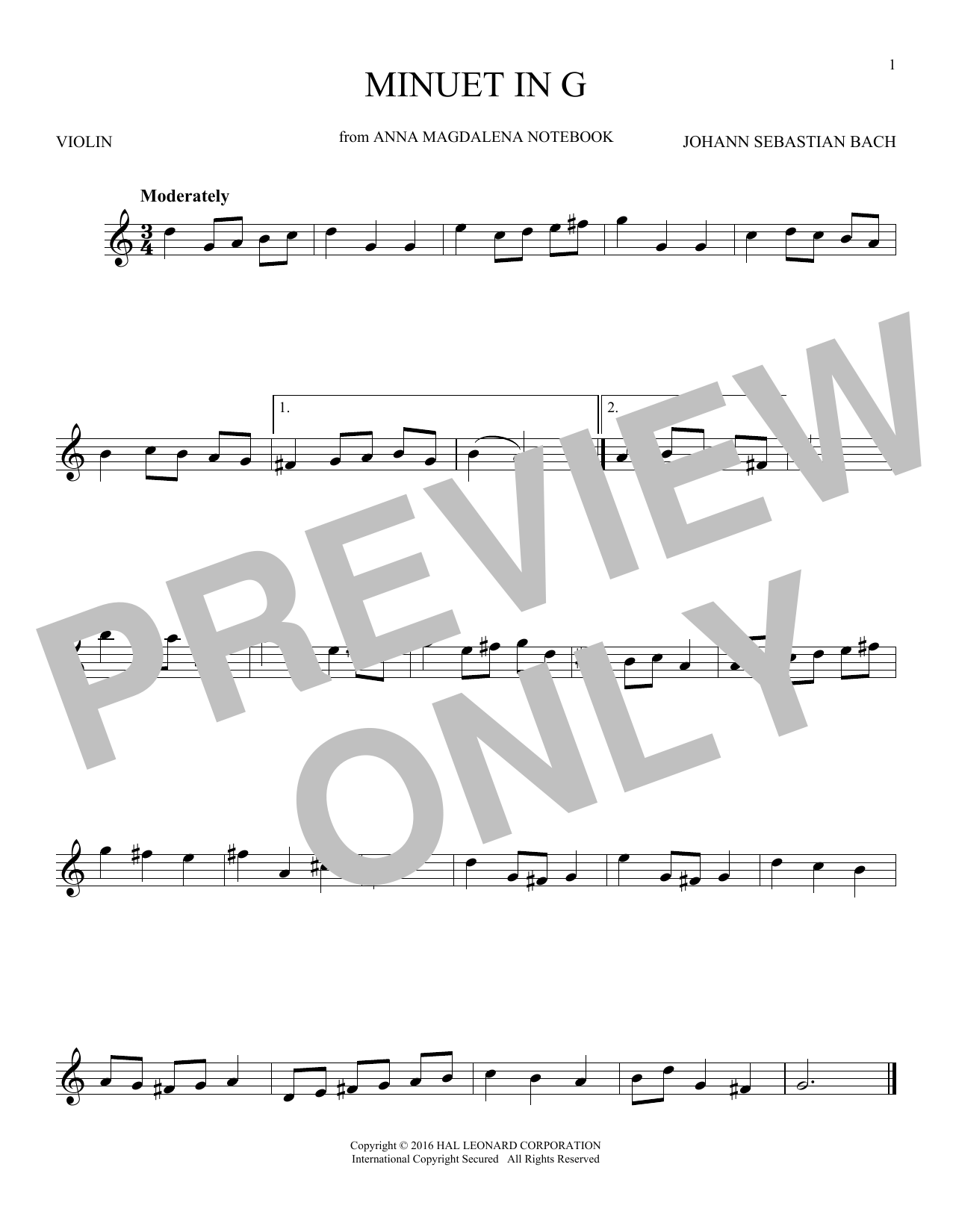 Product gallery: Page 1 of 1 Minuet In G Major, BWV Anh. 114, Christian Petzold