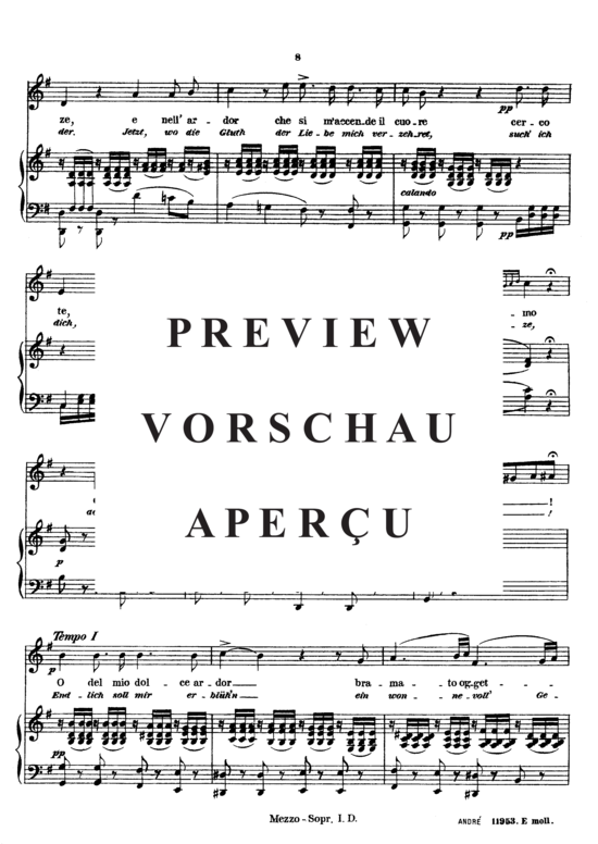 gallery: O del mio dolce ardor , André Johann, (Gesang mittel + Klavier)