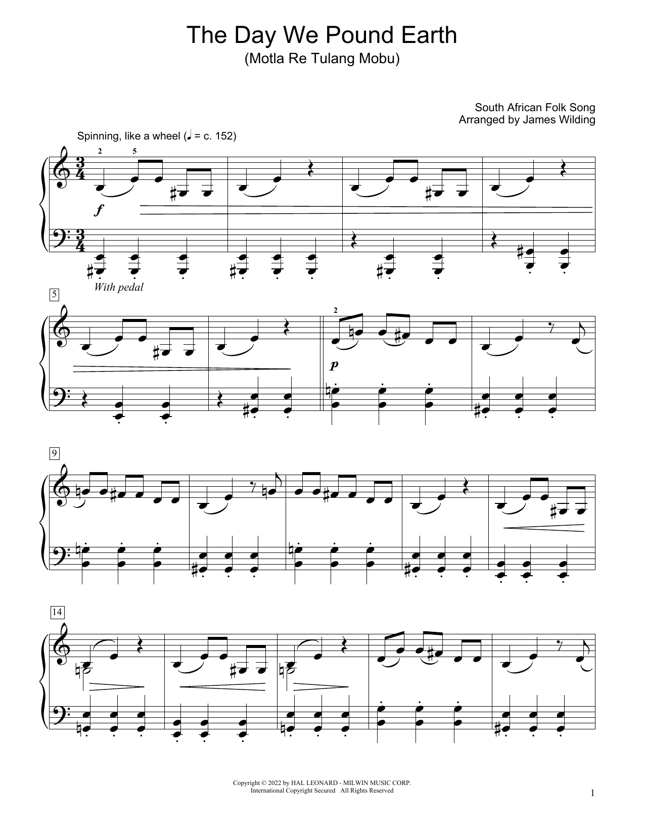 Produktbild zu: The Day We Pound Earth (Motla Re Tulang Mobu) (arr. James Wilding)