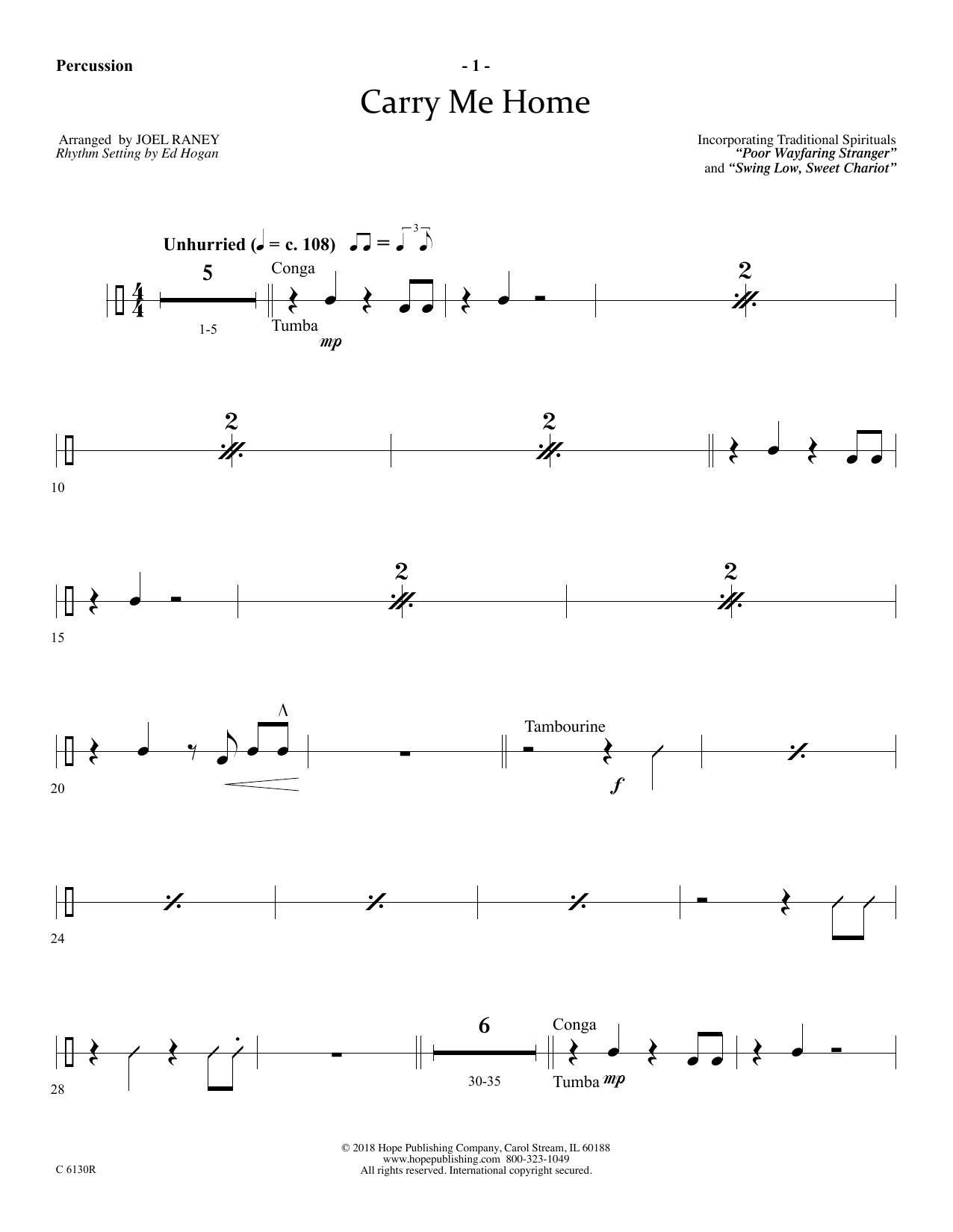Product gallery: Page 1 of 1 Carry Me Home - Percussion, Joel Raney