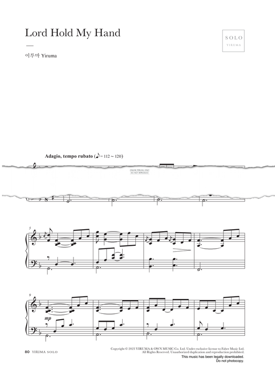 Product gallery: Page 1 of 1 Lord Hold My Hand, Yiruma