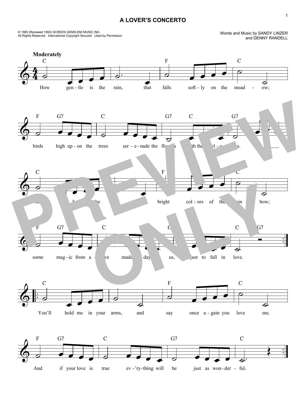 Produktgalerie: Seite 1 von 1 A Lover's Concerto, The Toys