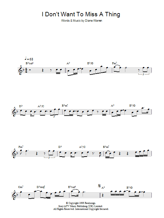 Produktgalerie: Seite 1 von 1 I Don't Want To Miss A Thing, Aerosmith, Melodieinstrument