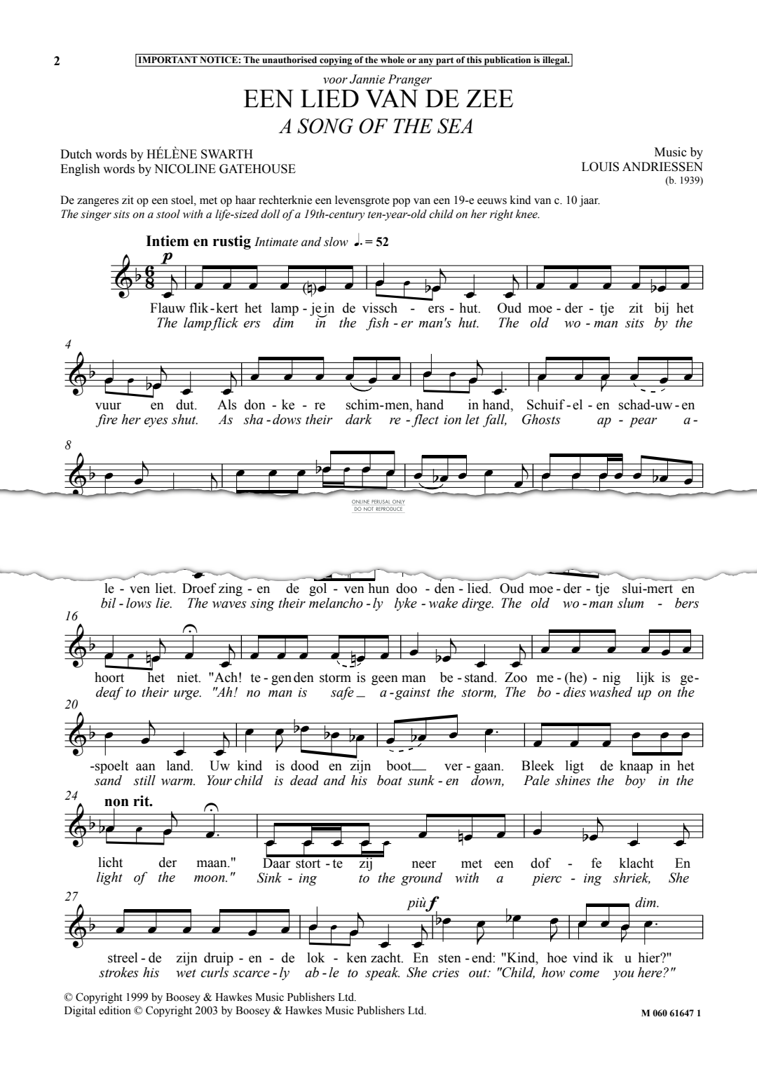 Product gallery: Page 1 of 1 Een Lied Van De Zee (A Song Of The Sea), Louis Andriessen