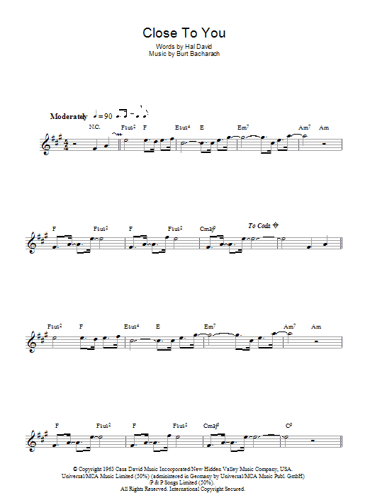 Produktbild zu: (They Long To Be) Close To You