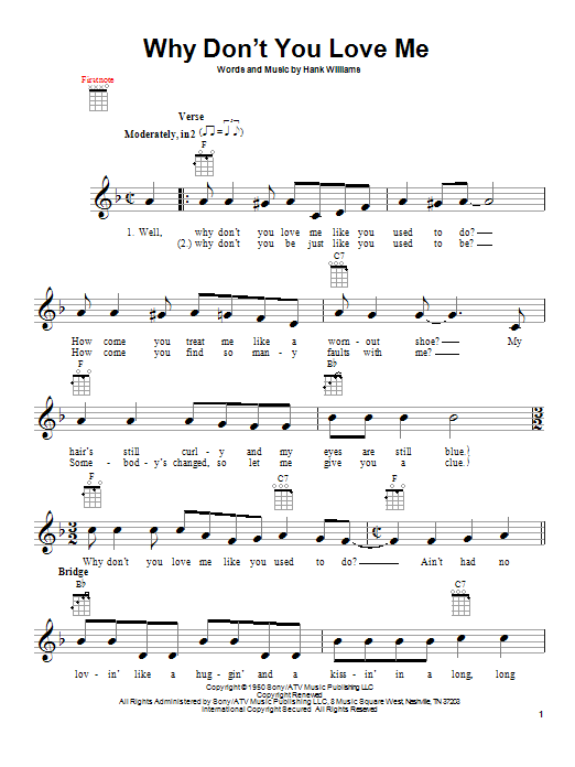 Product gallery: Page 1 of 1 Why Don't You Love Me, Hank Williams
