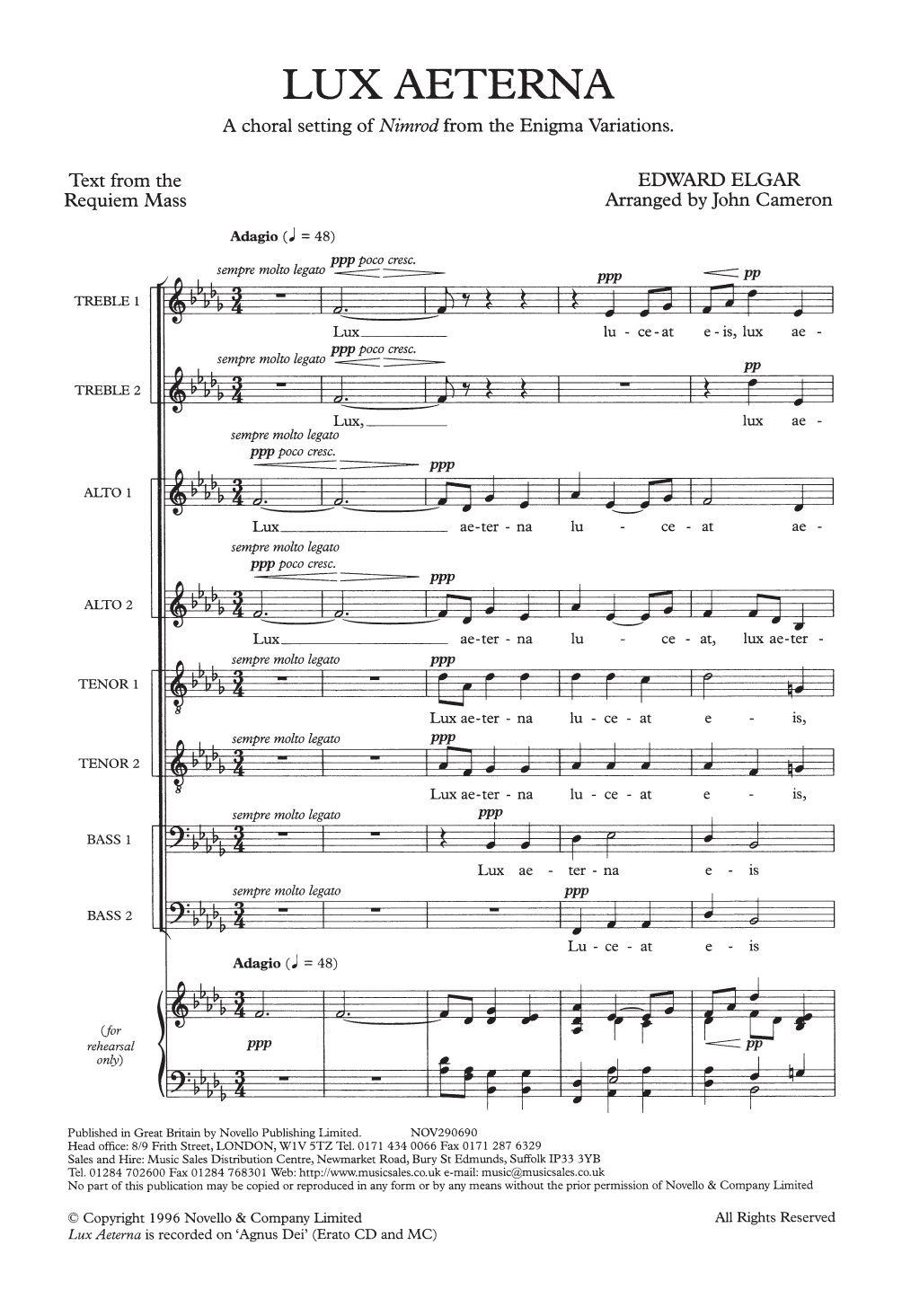 Produktbild zu: Lux Aeterna (arr. John Cameron)