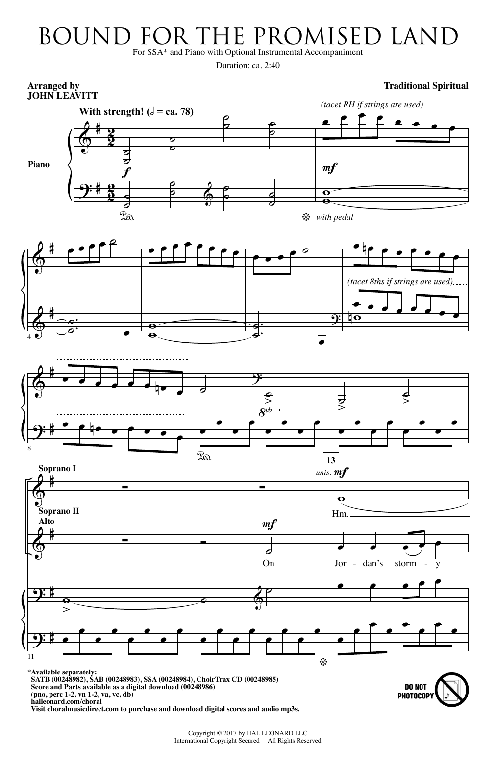 Produktgalerie: Seite 1 von 1 Bound For The Promised Land, John Leavitt, Chor